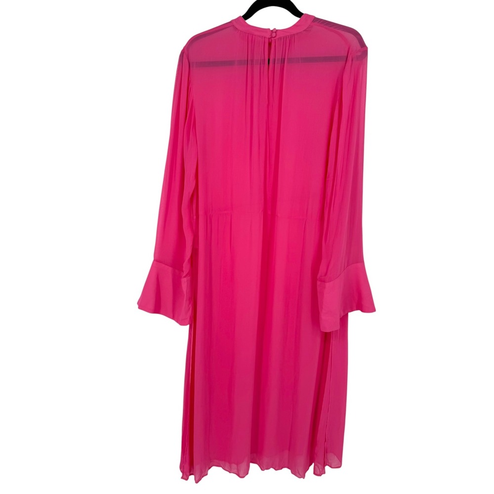 NWT Anthropologie Womens Long Sleeve Sheer Tunic Dress Pink Bell Sleeve Size XL - Picture 6 of 12